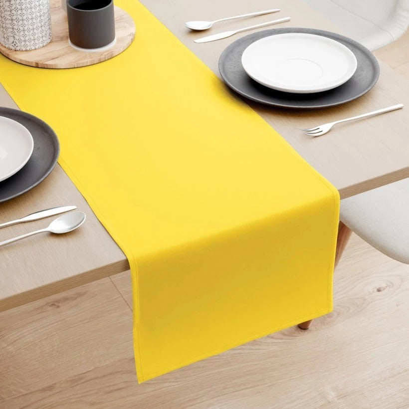 Caminho de Mesa Oxford Liso Amarelo