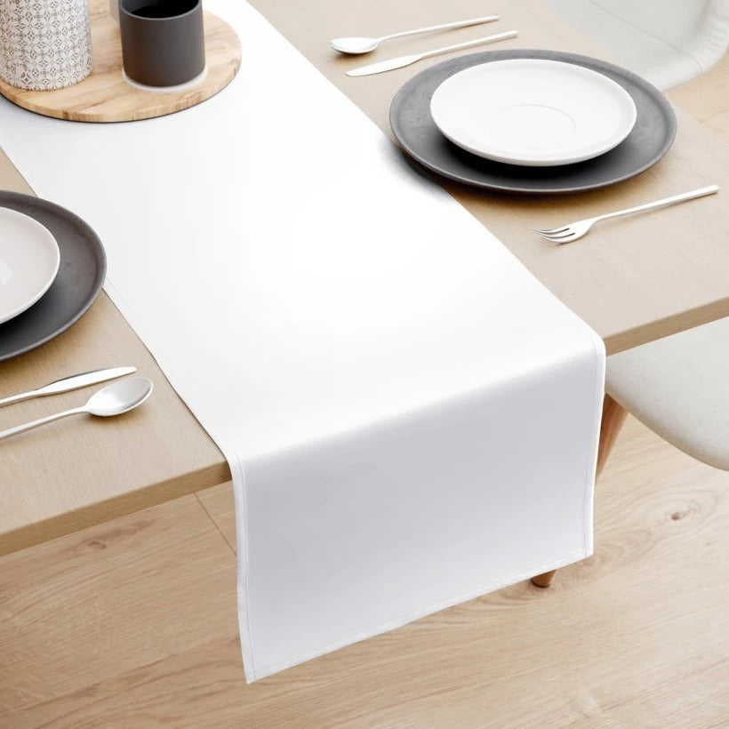 Caminho de Mesa Oxford Liso Branco