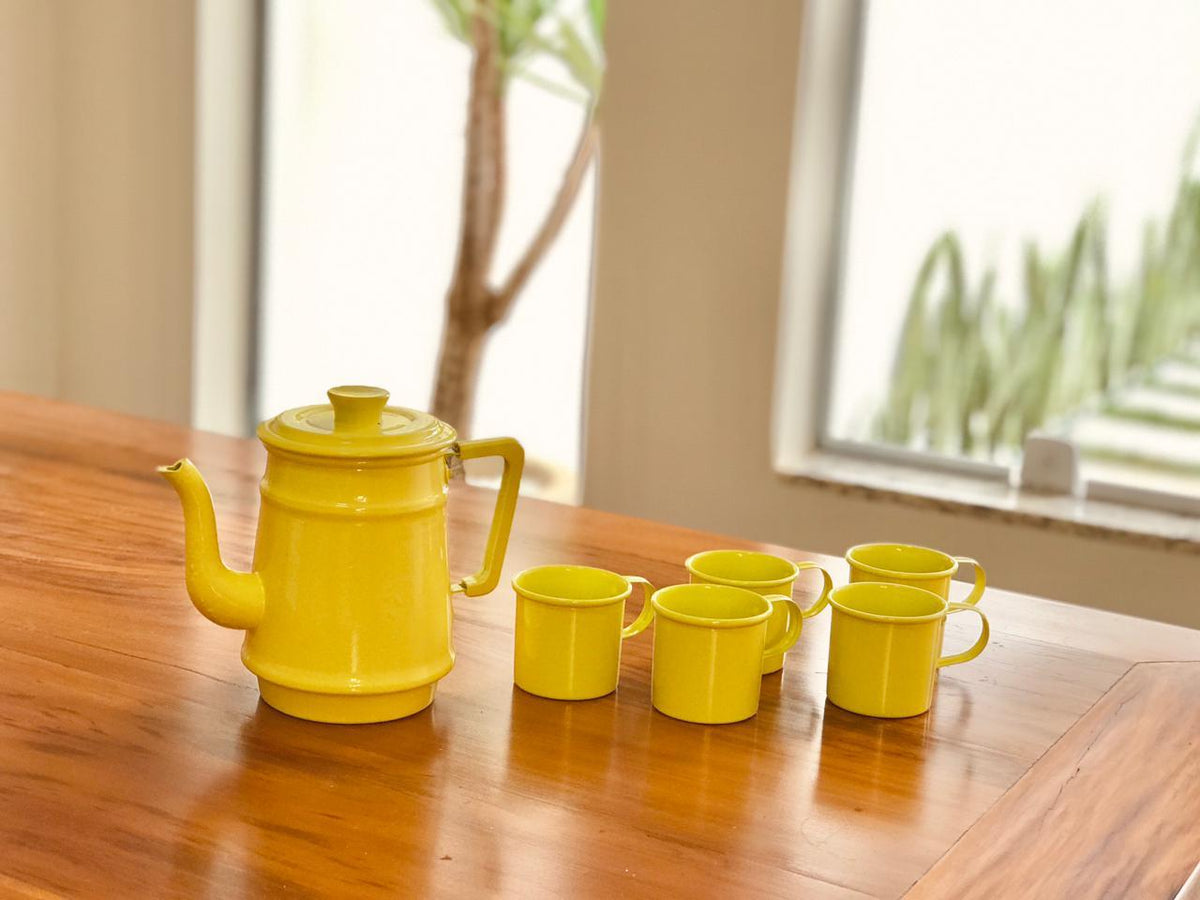 Kit 6 Peças Alumínio Esmaltado Amarelo