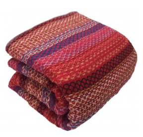 Kit Colcha Indiana + Porta Travesseiros Casal Vermelha