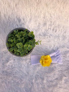 Kit Porta Guardanapo Flor De Cetim 6 peças Amarelo