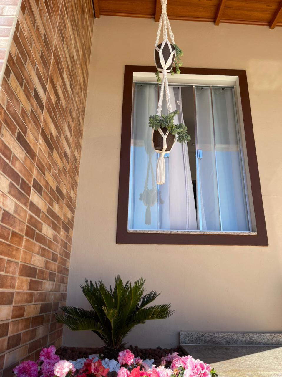 Suporte de Planta em Macramê Malha Duplo Cru
