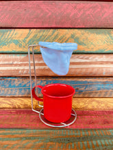 Mini Suporte Cromado Coador de Café com Caneca Vermelha 100mL