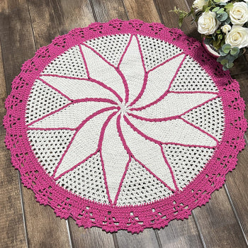 Tapete de Crochê Redondo Grande Artesanal 1,30m: Conforto e Estilo Feito à Mão
