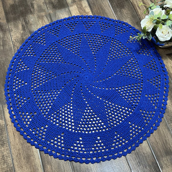 Tapete de Crochê Redondo Grande Artesanal 1,30m: Conforto e Estilo Feito à Mão