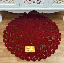 Tapete de Crochê Redondo Grande Artesanal 1,30m: Conforto e Estilo Feito à Mão