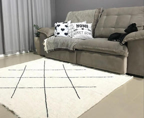 Tapete Médio Algodão Bordado Geométrico 1,00x1,50m
