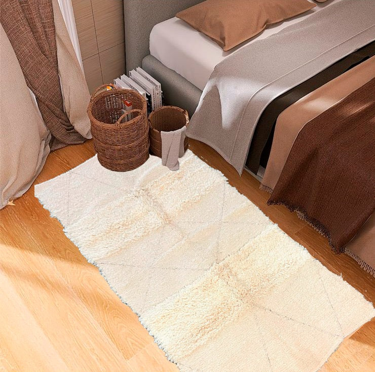Tapete Médio Algodão Bordado Vanil 1,00x1,50m