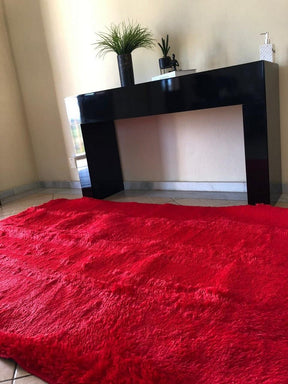 Tapete Peludo Vermelho Pelúcia 1,40x2,00m